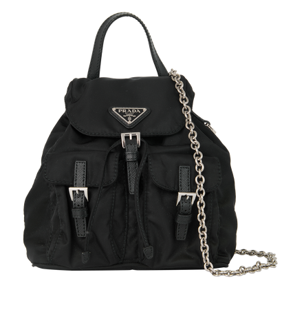 Mini Backpack Shape Crossbody, &pound;895, Handbags, Black, Nylon, Front view